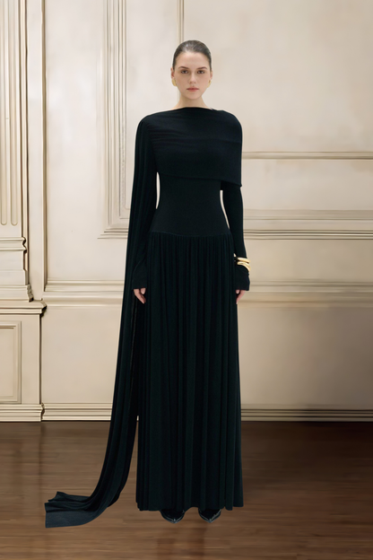 BLACKELLE — DANNY DRAPED LONG DRESS