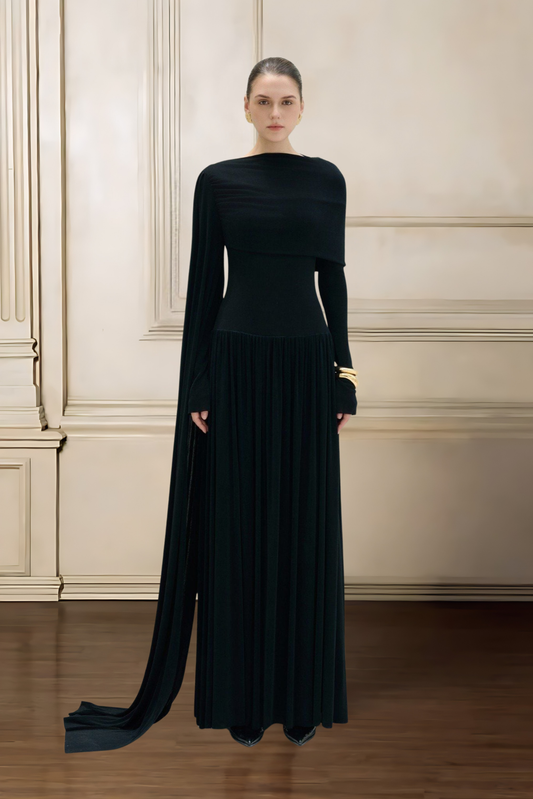 BLACKELLE — DANNY DRAPED LONG DRESS